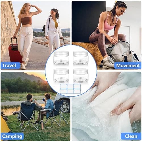 4 Pack 1 Oz (30ml) travel containers for creams Leak Proof with Labels thumbnail 5