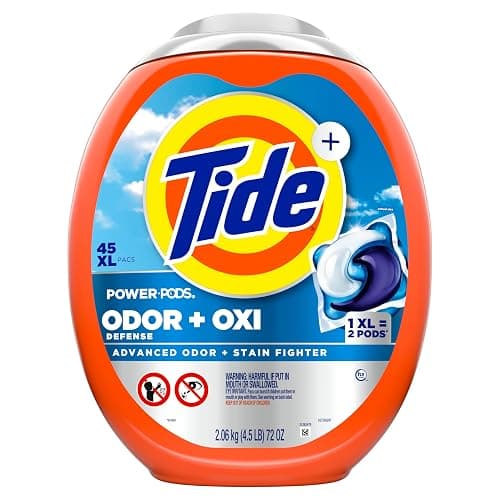 Tide Ultra OXI Power PODS with Odor Eliminators Laundry Detergent Pacs, HE Compatible, Works on Visible and Invisible Dirt, 45 Count Pacs - 45 Count (Pack of 1) - Other thumbnail 4