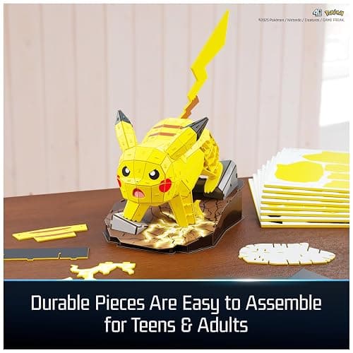 4D Build Pokémon Pikachu 3D Puzzle Model Kit, Desk Décor, Shelf Display | 201 Premium EPS Foam Pieces, No Glue Or Tools Required, Build & Display Collectible Hobby Kit Gift For Fans Ages 12+ thumbnail 5