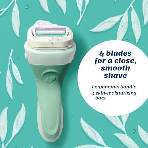 Schick Intuition Razors for Women with Sensitive Skin | 1 Razor & 4 Intuition Razor Blades Refill with Organic Aloe thumbnail 4