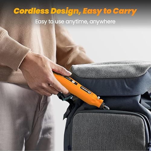 HARDELL Mini Cordless Rotary Tool, 5-Speed and USB Charging Rotary Tool Kit with 69 Accessories, Multi-Purpose 3.7V Power Rotary Tool for Sanding, Polishing, Drilling, Etching, Engraving, DIY Crafts thumbnail 6