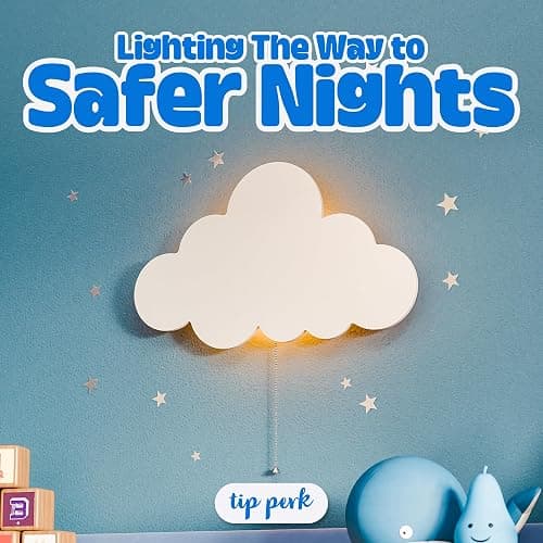 Tip perk 2 Pack Cloud Light - Floating Cloud Wall Lamp for Nursery | Cute Floating Lamp for Kids Bedroom | Battery-Operated Hanging Night Lights for Bedroom/Baby Nursery thumbnail 9