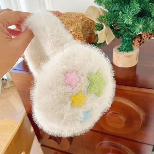 Obenie Women's furry pentagram patterned ear protection earmuffs for winter outdoor, beautiful and cute, Y2K earmuffs thumbnail 4