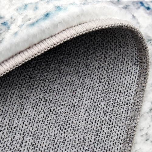 Area Rug Living Room Rugs: 5x7 Large Soft Indoor Carpet Modern Abstract Rug with Non Slip Rubber Backing for Under Dining Table Nursery Home Office Bedroom White Gray Blue - White Gray Blue - 5'x7' thumbnail 6