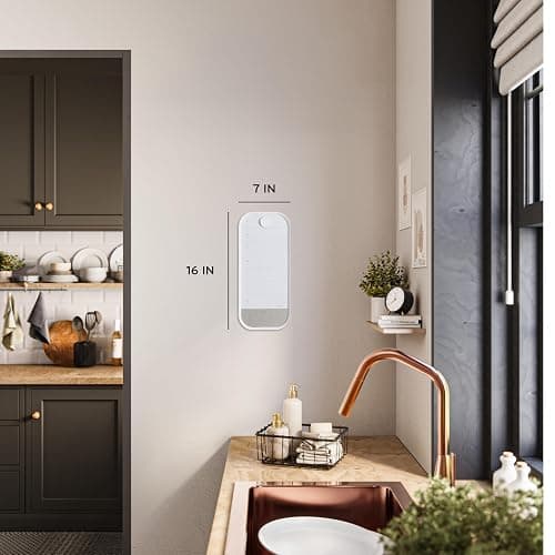 U Brands Modern Bevel Magnetic Dry Erase Calendar White Board with Bulletin Strip, 7" x 16", White Frame, Includes Magnet, Marker thumbnail 2