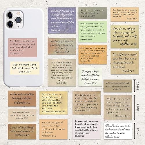 120PCS Bible Verse Stickers, No Repeat Christian Vintage Inspirational Quote Sticker, Typewriter Scripture Stickers, Bible Study Supplies for Scrapbooking, Water Bottle, Laptop thumbnail 5