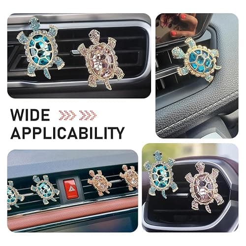 Titgoes 2 PCS Car Air Vent Clips, Shiny Cute Sea Turtle Shaped Air Conditioning Vent Clips, Stylish Vehicle Flavor Diffuser Decorations Fit Women Girl, Universal for Most Cars, Trucks, SUVs (Pink) thumbnail 6