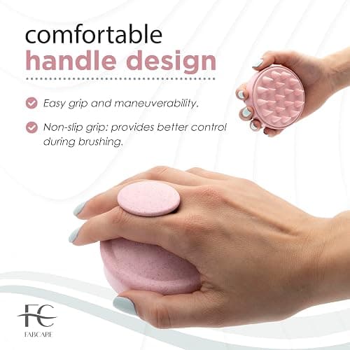 FABCARE Scalp Massager for Hair Growth, Head Massager and Shampoo Brush for Wet or Dry Hair, Scalp Exfoliator and Scrubber for Dandruff Removal, Beard Care, Hair Loss Prevention (Pink) thumbnail 2
