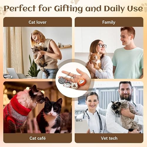 Gerrii 24 Sets 3D Fidget Keychains with Inspirational Cards Bulk 3D Press Stress Relief Sensory Keychain Gifts Employee Appreciation Positive Gifts for Coworkers Teacher (Colourful,Cat) thumbnail 7