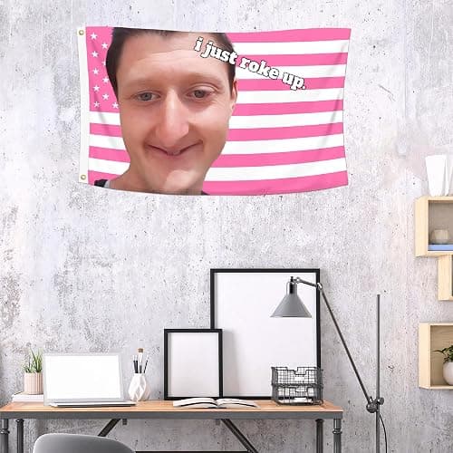 Shmbada 3x5 Ft Decorative Daniel Flag Larson Double Stitched with 2 Brass Grommets for Indoor Outdoor, Wall Hanging Tapestry College Dorm Room Decoration (I Just Roke Up) thumbnail 2