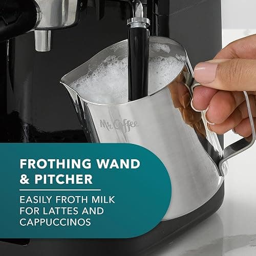 Mr. Coffee 4-Shot Steam Espresso Cappuccino and Latte Maker with Stainless Steel Frothing Pitcher thumbnail 5
