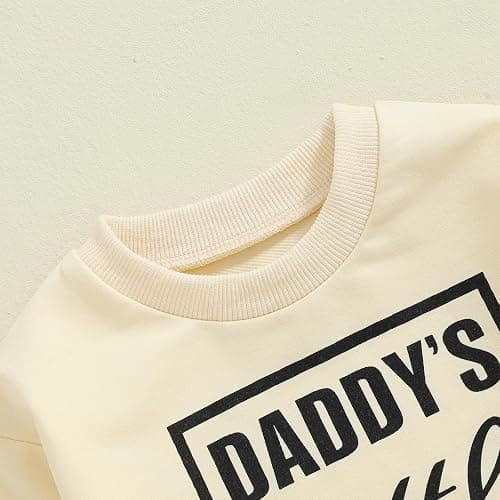 Toddler Baby Boy Fall Winter Clothes Mamas Little Boy Outfit Letter Long Sleeve Sweatshirts and Jogger Pants Set thumbnail 4