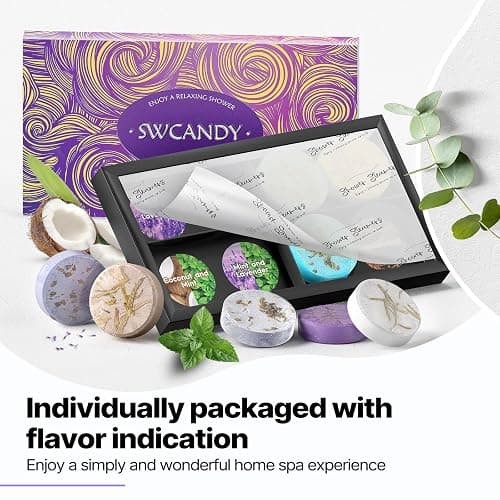 Shower Steamers Aromatherapy Birthday Gifts for Women - SWCANDY 8 Pcs Valentines Day Decorations, Her Mom Adults Men Him Teen Self Care with Natural Essential Oils Relaxation Home SPA Travel Holidays thumbnail 6