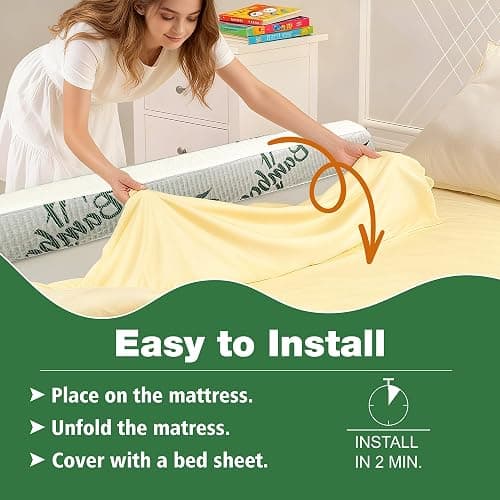 LVYSHOW Baby Bed Bumpers for Toddlers, Foam Bed Guard Rail for Kids Bed Twin Full Queen King Size Bed, 2 Pack thumbnail 4