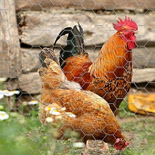 Chicken Wire 13.7 in x 393.7 in Poultry Wire Netting Hexagonal Galvanized Mesh Garden Fence Barrier for Pet Rabbit Chicken Fencing with 100 Pcs Cable Zip Ties thumbnail 7