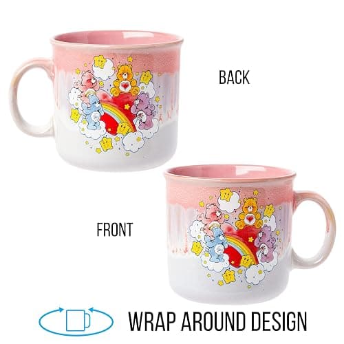 Silver Buffalo Care Bears Rainbow with Stars Reactive Glaze Ceramic Camper Mug Featuring Tenderheart, Cheer, Grumpy, and Share Bear, 20 Ounces thumbnail 5