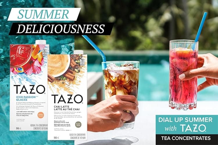TAZO Chai Concentrate - 946 mL (Pack of 1), At Home Café Experience, Flavorful and Aromatic, Caffeinated, Enjoy Hot or Iced thumbnail 7