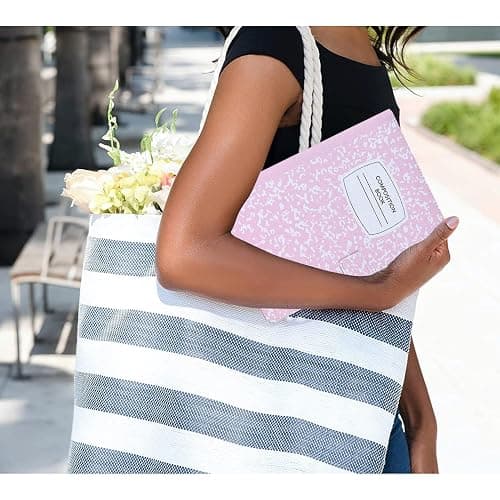 BYCeKe A16 Case for iPad 10th Generation 10.9 inch 2022,for iPad A16 11th Generation 11 Inch 2025,for Pad 10th Gen Cute PU Leather Cover&Pen Holder and Stand for Kids,Girl,Women,Pink Composition Book - Image 1