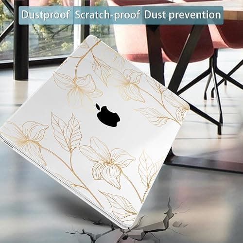 Mektron Case for 2026 MacBook Neo 13-inch A18 Pro chip A3404 Laptop Cover with 13-inch (Diagonal) Liquid Retina Display+ Keyboard Cover+ Screen Protector, Gold Flower S718 thumbnail 6