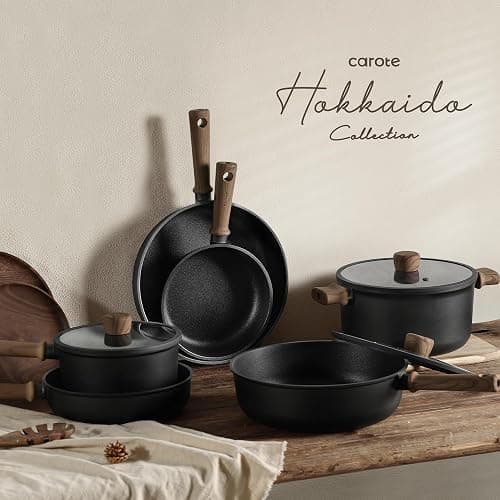 CAROTE Nonstick Pots and Pans, Induction Titanium Cookware Set 16pcs Kitchen Cooking Sets, Pot and Pan Non Stick w/Frying pan (PFOS, PFOA Free) thumbnail 7