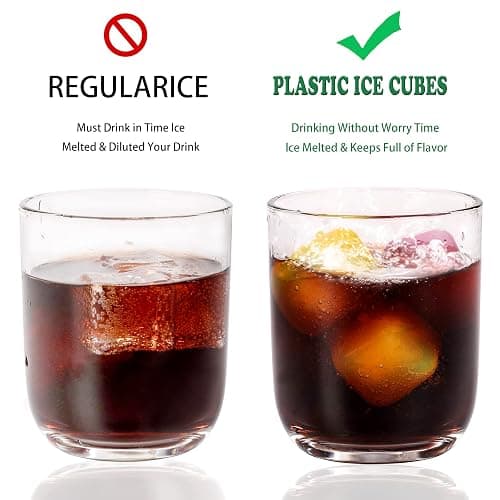 Reusable Ice Cube Plastic Ice Cubes 65 Pack Colorful Refreezable Ice Cubes for drinks, Whiskey, Vodka or Coffee, Washable Non-Melting Ice Cubes Non-Diluting thumbnail 3