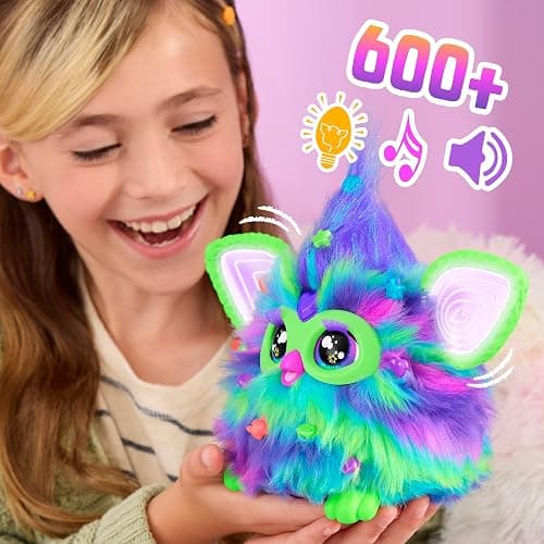 Furby Galaxy Edition, Glow in The Dark, 15 Fashion Accessories, Interactive Plush Toys for 6 Year Old Girls & Boys & Up, Voice Activated Animatronic (Amazon Exclusive) thumbnail 4