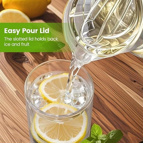 Clear Plastic Pitcher with Lid (72 oz), Unbreakable Water Pitcher with Handle, Fridge Jug, BPA-Free, Shatter-Proof, Great for Iced Tea, Sangria, Lemonade, Juice, Milk, and More thumbnail 5