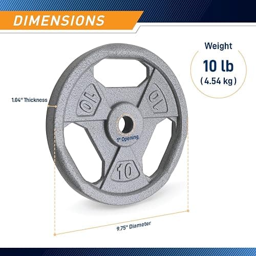 Marcy Classic 1" Cast Iron Standard Grip Plates for Strength Training and Weightlifting thumbnail 2