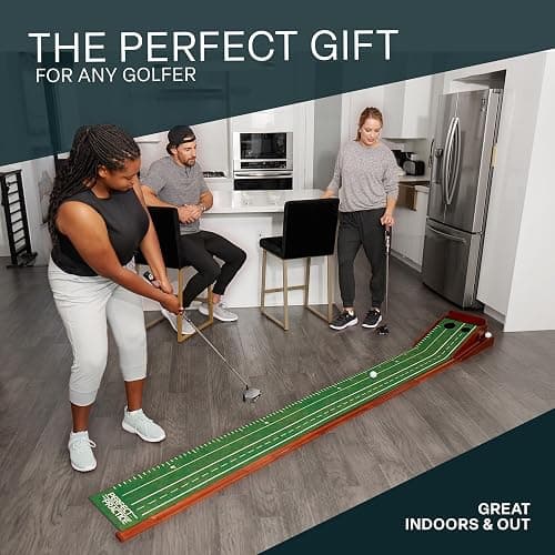 Perfect Practice Golf Putting Mat - Portable Putting Green, Indoor & Outdoor Practice, with Ball Return - Golf Training Aid for Home, Office, Backyard - Golfing Gifts for Men thumbnail 9