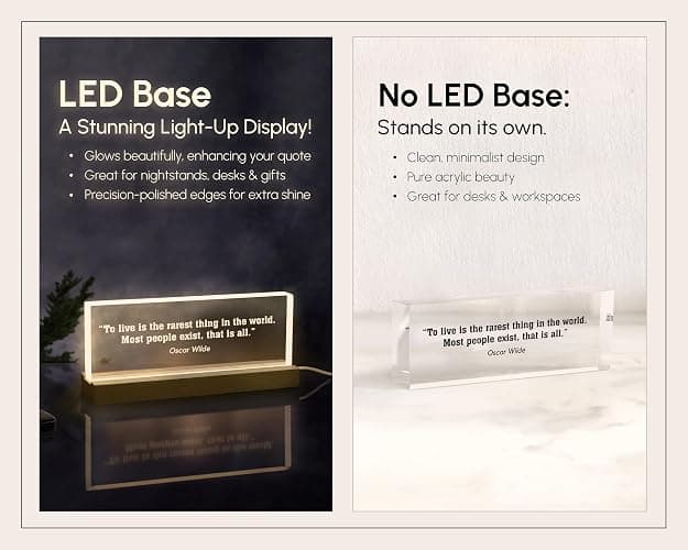 Custom Quote Plaque – Personalized Acrylic Sign with Your Words, Optional LED Light Base thumbnail 3