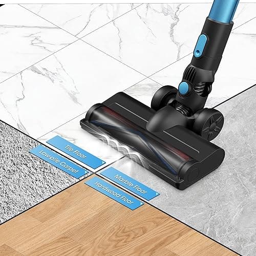 Cordless Vacuum Cleaner, Display Touchscreen, Stick Vacuum Cordless Rechargeable with 2200mAh Detachable Battery, Up to 45 Minutes, Lightweight, and Versatile for Carpet, Hard Floor, Pet Hair, C1 - C1 thumbnail 3