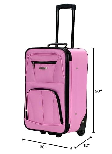 Rockland Journey Softside Upright Luggage Set, Expandable, Pink, 4-Piece (14/19/24/28) thumbnail 7