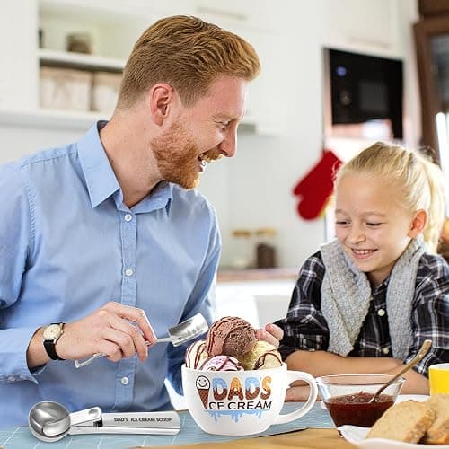 youlifafa Christmas Gifts for Dad from Daughter Son Dad's Gifts for Father's Day Birthday Ice Cream Bowl and Scoop Dad's Ice Cream Bowl Shovel Set Present thumbnail 2