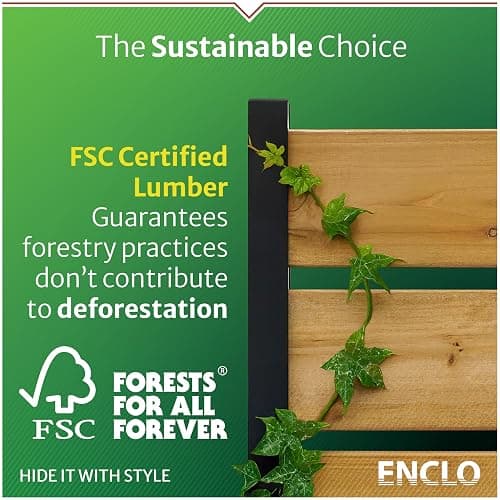 6.1ft H x 3ft W (1 Panel) Freestanding or Surface Mounted Enclo Tiaga Privacy Screen, Wood Privacy Fence Screen, Outdoor or Indoor Decorative Panel, Great for Balcony, Patio, Deck, EC18030 thumbnail 8