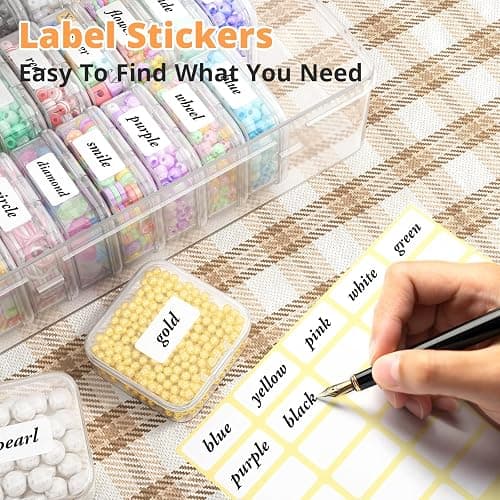 Mathtoxyz Bead Organizer Box, 31Pcs Small Beads Organizers and Storage Plastic Cases Mini Clear Dimond Storage Containers Boxes with Hinged Lid and Rectangle for Bracelet Making DIY Jewelry Craft Nail thumbnail 4