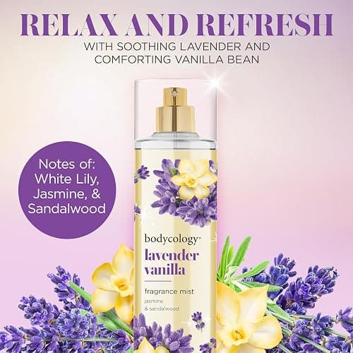 Bodycology Long-Lasting Fragrance Body Mist, Lavender Vanilla, 8 fl oz thumbnail 2
