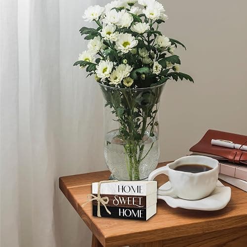 Ycyfckdr Mini Decorative Books for Home Decor, Rustic Wood Stack for Table, Home Sweet Decor Books for Living Room Shelf, Farmhouse Stacked Book Gift (L10) thumbnail 5