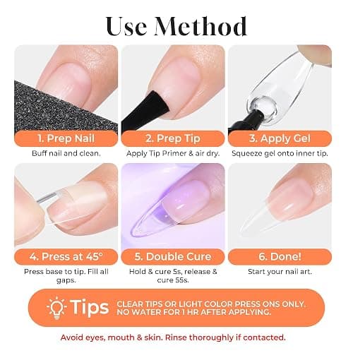 UNA GELLA Gel Nail Glue 80g Super Strong U V Solid Soft Gel Lamp Curing Needed Nail Glue 40g*2 for Acrylic Nail Tips for Fake Acrylic Press On Nails Extension Soak Off thumbnail 7