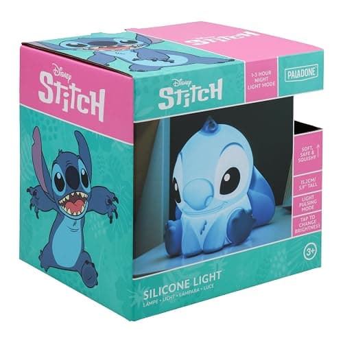 Paladone Disney Stitch Squishy Lamp – Officially Licensed Soft Silicone Night Light, Rechargeable Kids Bedside Lamp with 3 Brightness Levels & Auto-Off, Perfect for Bedroom or Playroom thumbnail 6