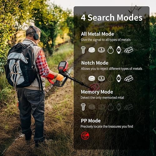 2025 Latest Metal Detector for Adults, Professional Waterproof & Adjustable Stem, Higher Accuracy Gold Detector with LCD, Advanced DSP Chip, 2.26 Pounds Lightweight Suitable for Beach and Backyard thumbnail 4