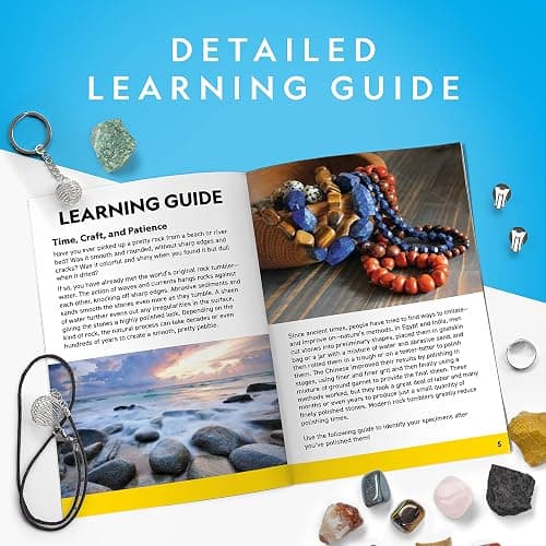 NATIONAL GEOGRAPHIC Rock Tumbler Refill Kit – 1.36 kg of Rough Gemstones and Rocks for Tumbling Including Amethyst and Quartz – Rock Tumbler Supplies Include Rock Tumbler Grit thumbnail 6