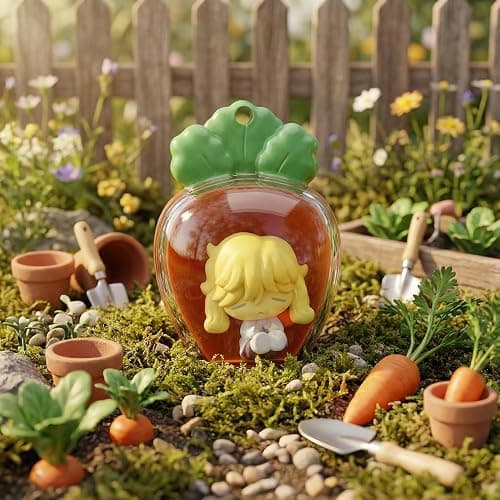 YJacuing Alien Stage Rabbit Series Blind Box Carrot Keychain | With Mini Figurine, Official, Anime Merch, Bag Charm, ALNST thumbnail 6