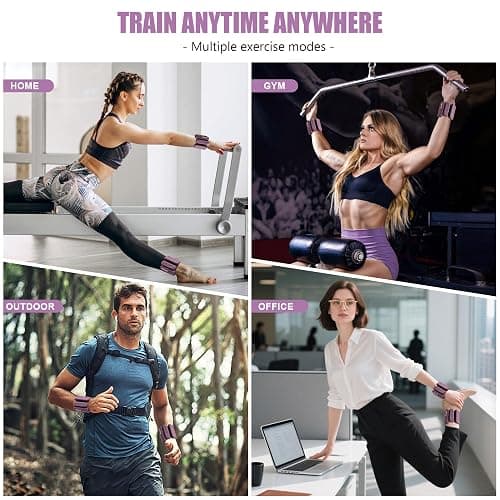 INDEPANDIA Wrist & Ankle Weights for Women and Men, 2lbs/4lbs Pairs Adjustable Silicone Weighted Bangles for Arm & Leg Workouts, Perfect for Pilates, Barre, Yoga, Walking & Home Fitness 24055 thumbnail 6