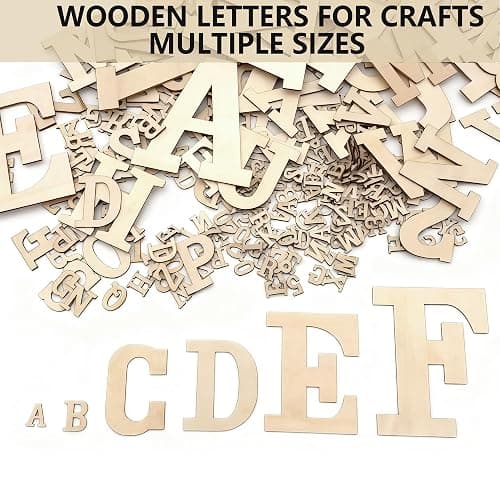 Wooden Letters for Crafts, 6 Inch Unfinished Capital Large Wooden Alphabet Letters&Numbers Wood Letters for DIY Painting Arts Home Decorations Kids Spelling Learning (26Pcs) thumbnail 8