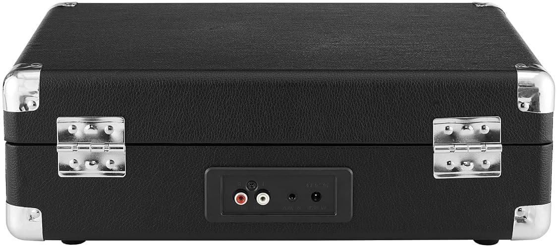 Crosley CR8005F-BK Cruiser Plus Vintage 3-Speed Bluetooth in/Out Suitcase Vinyl Record Player Turntable, Black/Red thumbnail 10
