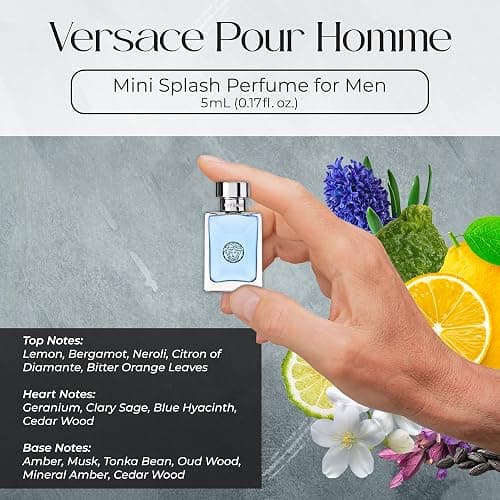 Versace Cologne for Men Set of 4 Mini Eros, Pour Homme, Dylan Blue, Eau Fraiche Perfume for Men Fragrance Sampler Set - Designer Mens Cologne Samples (4 Count, 0.17 oz) thumbnail 4