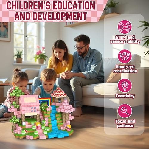 Uucoco 100PCS Magnetic Blocks - Princess Castle Building Toys Montessori Sensory Toys Birthday GIFS for Girls 3 4 5 6 7 8 9 10+ Years Old, Creative Magnets Games for Toddler Kids thumbnail 5