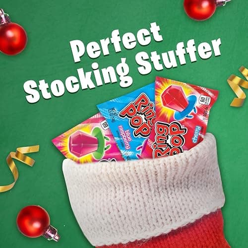Ring Pop Candy, Christmas Lollipops, 20 Ct Party Favors in Assorted Fruity Flavors - Full Size, Bulk Variety Pack, Individually Wrapped Hard Candy For Stocking Stuffers, Holiday Gifts thumbnail 5