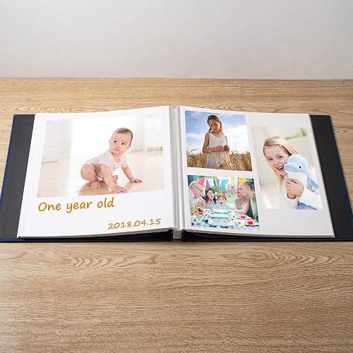 HenPisen Large Photo Album Self Adhesive Scrapbook Album for 4×6 8×10 Pictures DIY Magnetic Linen Cover Album 60 Pages for Family Wedding Gifts with Metal Pen and Plastic Board thumbnail 4