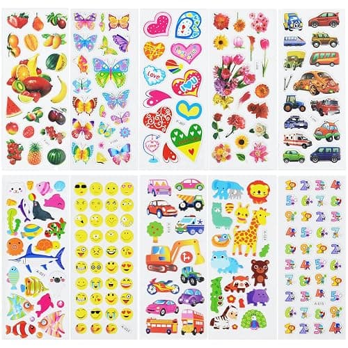 24 Sheets(500+) 3D Puffy Stickers for Toddlers Kids Boys Girls | Bulk Preschool Sticker Sheets for Reward, Craft, Scrapbooking, Including Animal, Fruits, Dinosaurs, Fish and More thumbnail 5